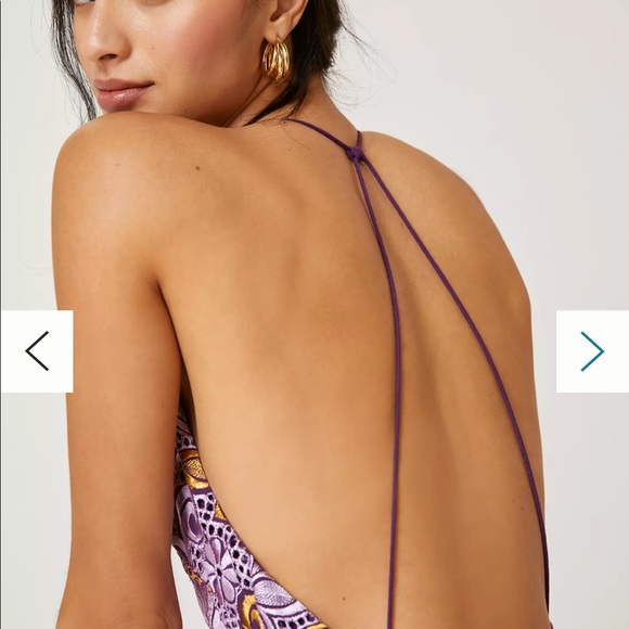 Anthropologie Embroidered Halter Mini Dress / Sz 6 - Picture 6 of 6